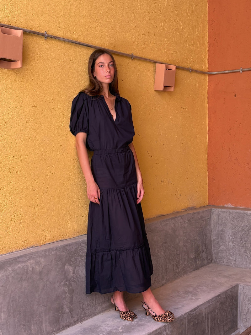 Maxi Voile Skirt Navy