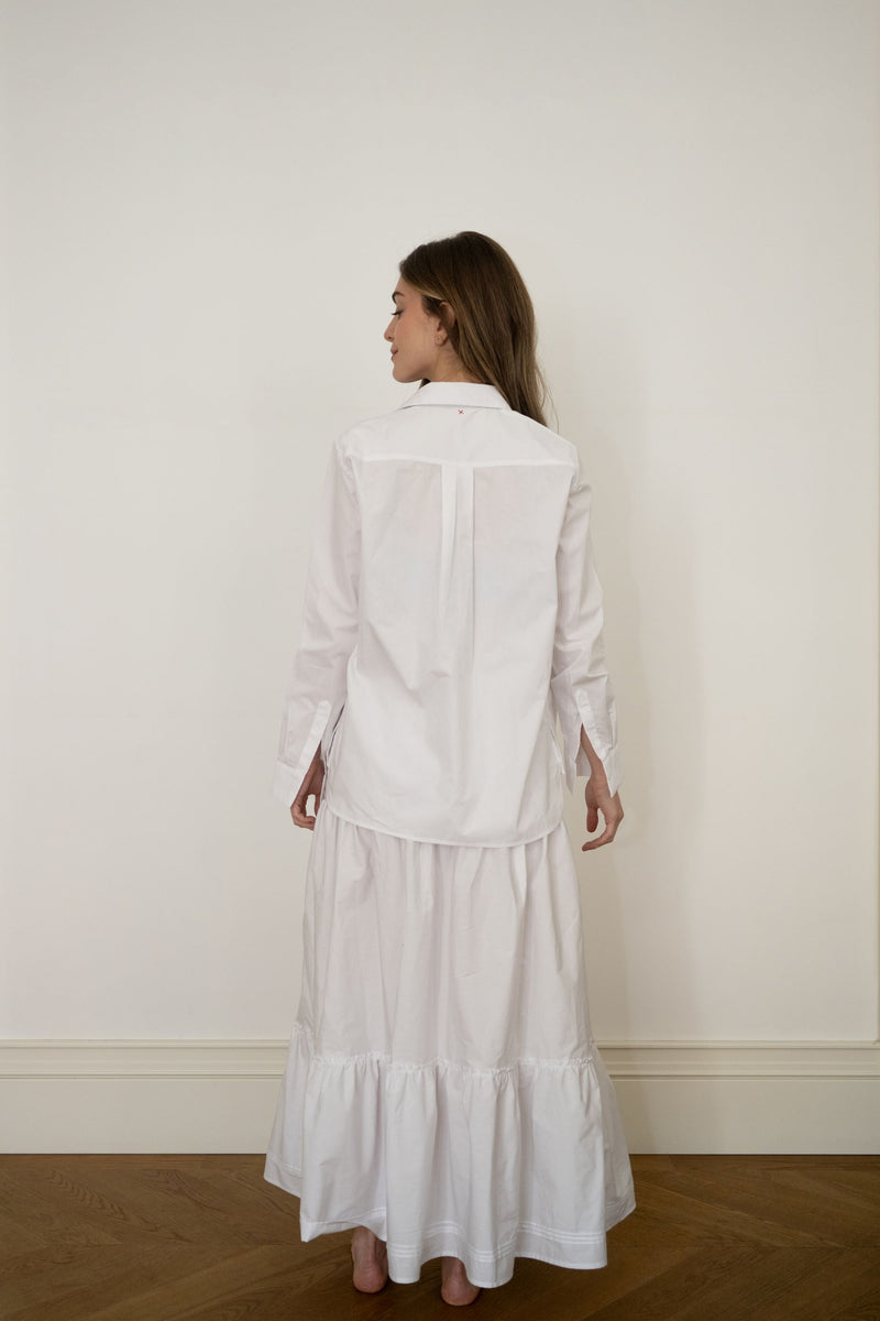 White Maxi Voile Skirt