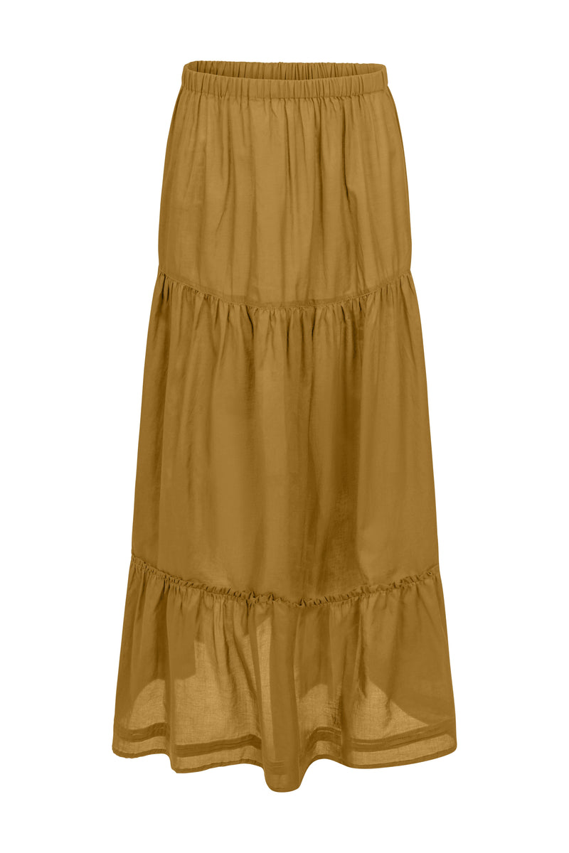 Maxi Voile Skirt Mustard
