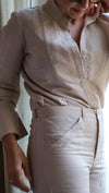 Teresa Linen Matching Shirt & Pant Set | Beige