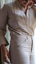 Teresa Linen Matching Shirt & Pant Set | Beige