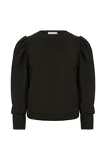 Ribbed Puff Sweater Forest Green