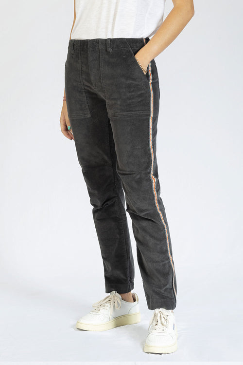 Ema's Corduroy Grey w/ stripe